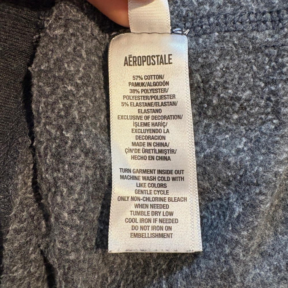 Aeropostale Women's Stretch Sweatpants Grey Aero 87 Logo Straight Leg L Y2K - Picture 7 of 9